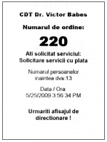 Bonul solicitat cu informatiile necesare.
