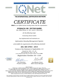 Certificat IQNet studii clinice