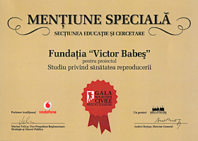 Mentiune speciala Gala Societatii Civile