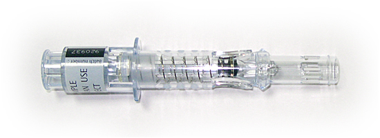Vaccination syringe after use